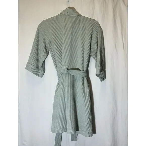 Spa By Charter Club Seafoam Green Cotton Wrap Robe Small‎ J11 - Picture 4 of 4